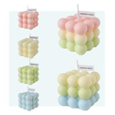 China ISS Viable OEM Rubik's Aroma Soy Wax Geometric Bubble Candle Scented Candles For Home Decoration for sale