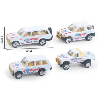 China Diecast Toy 4 asst style white color ambulance 120 truck diecast toys car for children for sale