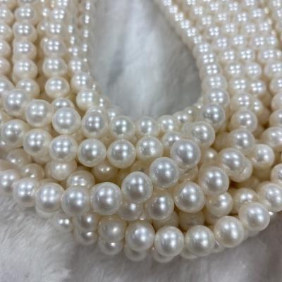 China Jewelry Making 3A Grade 9~10mm Natural Freshwater Pearls, Close Round, Pearl Necklace Bracelet DIY Jewelry (Slightly White Spots) for sale