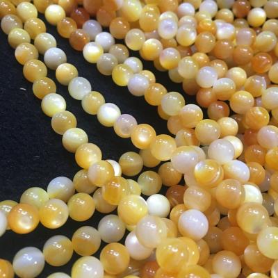 China Jewelry Making Stain Natural Yellow Butte Shell Pearl 2-10mm Shell Beads Loose Beads Wholesale yellow DIY Naked Beads Accessories factory direct for sale