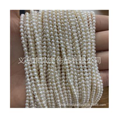 China Jewelry Making Factory Wholesale 3MM Near Round Freshwater Pearl Loose Clothing Necklace Bracelet Fashion DIY Trend Jewelry Accessories for sale