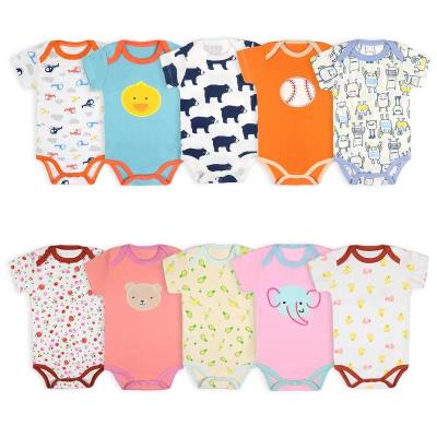 China Factory Promotion Lovely High Quality Soft 100% Cotton Shorts Sleeves Breathable Baby 5 Piece Set Baby Overalls Baby Knit Kids Jumps for sale