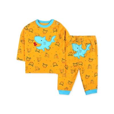 China Lovely factory brocade babies boy and girls pure spring and autumn 2 piece wholesale round neck sweater children's clothing for sale