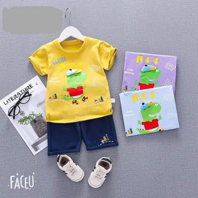 China Factory direct sales children's cartoon two-piece suit breathable cotton short-sleeved shorts for sale