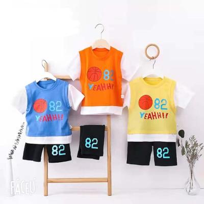 China Factory direct cotton short-sleeved breathable short-sleeved baby boy two-piece suit. for sale