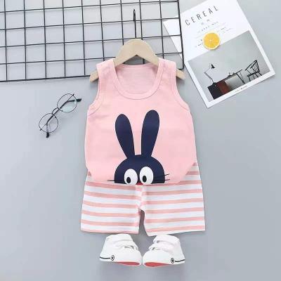 China Factory direct sale cartoon vest suit boy two-piece outfit children's breathable cotton short-sleeved shorts for sale