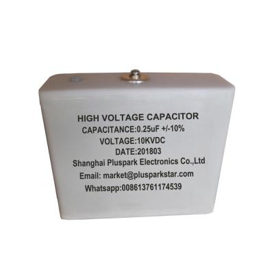 China General Purpose High Voltage Capacitor 10kV 0.25uF / 250nF Double Ended Plastic for sale