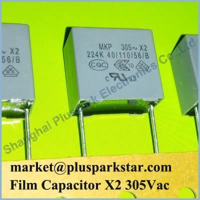 China General Purpose Capacitor 0.22uF 305V, Capacitor 224 305VAC, X2 MKP Film Capacitor 305V 220nF for sale