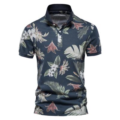 China 100%Cotton Full Print Anti-Wrinkle Lapel Collar Shorts Anti-Wrinkle Sleeve Polo Shirt Leisure Men For Golf Polo T-Shirt In Stock for sale