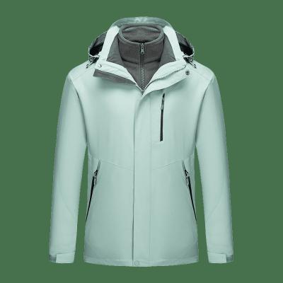 China 2021New Winter Warm Jacket Breathable 2 In 1 Couple Outdoor Windproof Waterproof Indoor Climbing Jackets High Quality Custom Fleece for sale