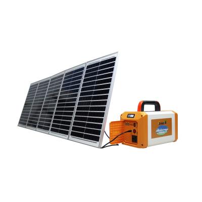 China Type C use solar power energy storage system lithium battery pack portable power station with durable solar panels for sale