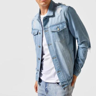 China Cheapest Factory Price SKYKINGDOM Casual Light Blue Men's Denim Jacket Light Long Sleeve Breathable Jacket for sale