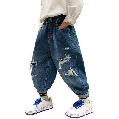 China SKYKINGDOM breathable gz label hot sale longchan baby boy jeans custom made pants black distressed jeans for kids for sale