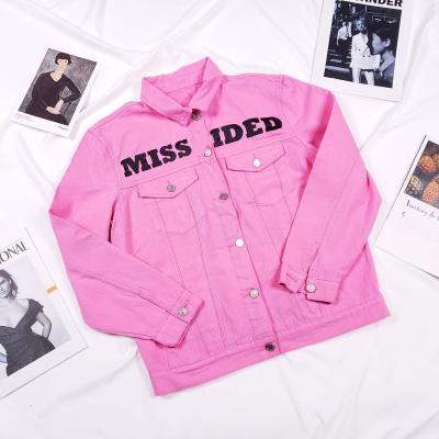 China SKYKINGDOM fashion color denim jacket printed denim jacket pink autumn winter women denim jackets female for sale