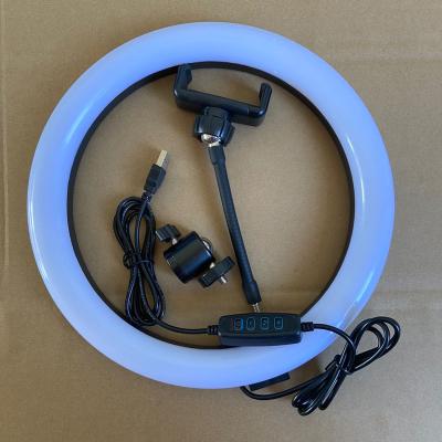 China Adjustable RGB LED Projector Fill Light Lamp Makeup Dimmable Ring Light DK-555 Selfie Ring Light 26cm for sale