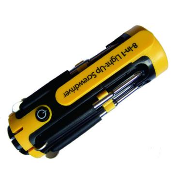 China 8 in1 multi plastic screwdriver with QC-19 torch for sale