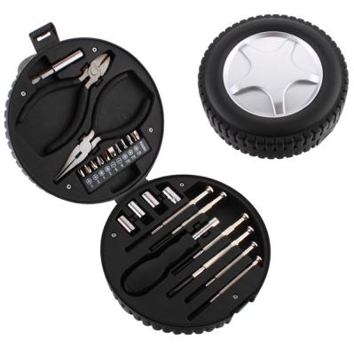 China Popular Promotional Household Tool Kit Ningbo Dyke 24pcs Tire Shape Hand Suit Tool for sale