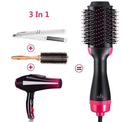 China Garage 3 in 1 hot air comb factory direct sales wet and dry multifunctional negative ion curling straight hair dryer for sale