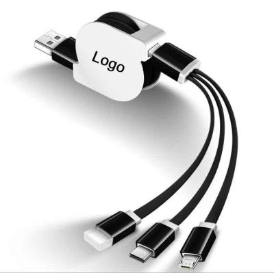 China MP3/MP4 player mini MI portable usb charger protector 2 in 1 tipo c iohone 3in1 mobile phone 3in1 long flat flowing charging cable for sale