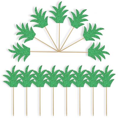 China Summer party tropical themed pineapple cupcake glitter toppers for baby shower birthday party decortations for sale