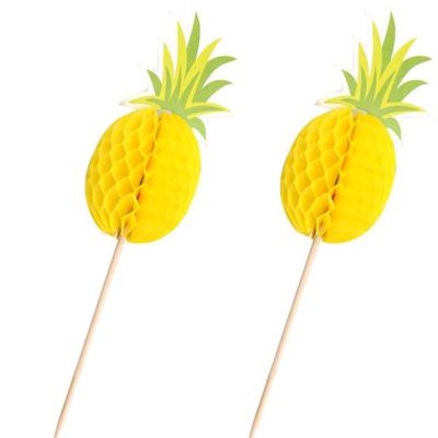 China Kids Birthday Party Cake Decoration Pineapple Cupcake Toppers For Summer Kids Birthday Party Cake Decoration for sale