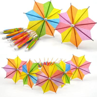 China Party Birthday Decoration Cocktail Paper Umbrella Octagonal Star Shape Parasol For Luau Party Decorations for sale