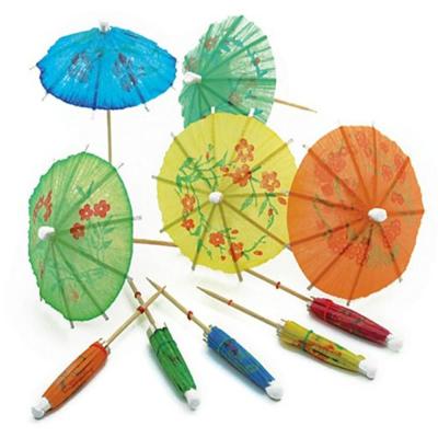 China Popular Hawaiian tropical paper umbrellas toothpicks for luau party decorations for sale