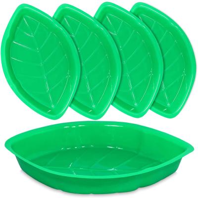 China Country Hawaii Style Reusable Palm Leaf Snack Tray for Jungle Island Luau Party Theme Decorations for sale