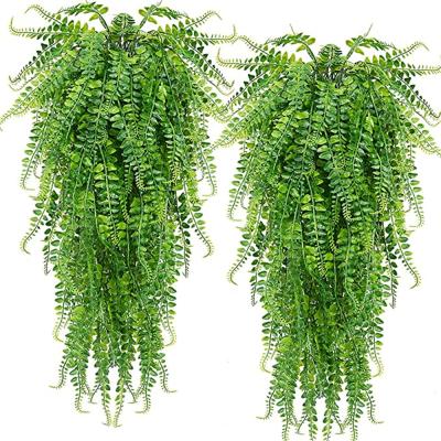 China Wholesale Occasional Outdoor High Quality UV Resistant Artificial Fake Hanging Ferns Plants For Wall Decor for sale