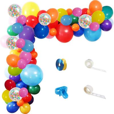 China Party Decoration 114 Pcs Rainbow Balloons Garland Kit Assorted Multicolor Latex Balloon for Carnival Wedding Birthday Party Decorations for sale