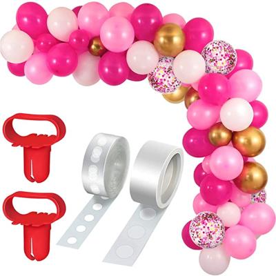 China Pink White Balloons Garland Kit Chrome Gold Ivory Baby Party Decoration Rose Gold Balloon for Baby Shower Birthday Party Decorations for sale