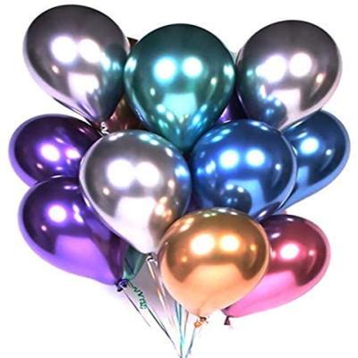 China Festival Decoration 12inch 50pcs Assorted Color Party Metallic Latex Balloons For Birthday Party Decorations for sale