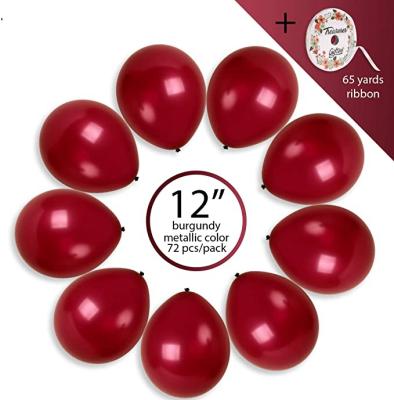 China Baby Shower/Wedding Latex Birthday Party 12inch Chrome Burgundy Metallic Pearlized Brown Balloons for Baby Shower Birthday Graduation Wedding Party Decoration for sale