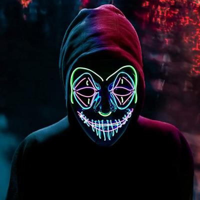 China Wholesale Cheap Scary Halloween LED Mask For Cosplay Festival Carnival Party Gifts Kids Men Women Costume for sale