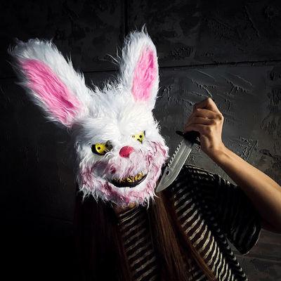 China Halloween In The Running Evil Rabbit Mask For Christmas Cosplay Costume Easter Xmas Carnival Birthday New Props for sale