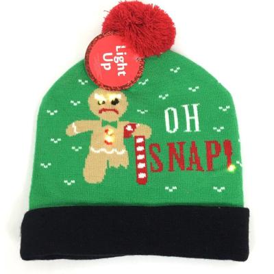 China COMMON Customized Christmas Knitted Hat Christmas Gfit Jacquard Hat Can Be Added With Embroidery for sale