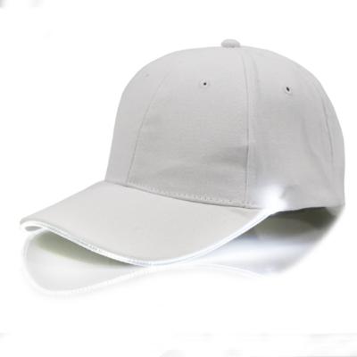 China JOINT Hip Pop White Led New Luminous Hat Fiber Optic Visor Baseball Cap Sun Hat for sale