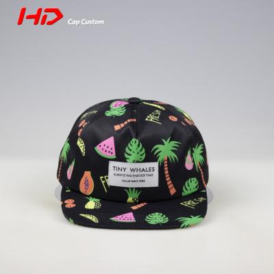 China Custom 5 Panel COMMON Flat Brim Hawaiian Baseball Cap for sale