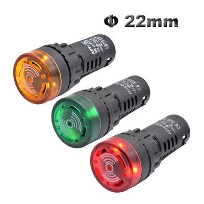 China Plastic 22mm Micro AD16-22SM Electrical Plastic Warning Red Green Yellow LED Flasher Indicator Light Alarm Buzzer Sirens 12V 24V 220V for sale