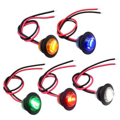 China Plastic 19mm 12V 24V Car Warn Rear Side Tail Marker Lamp DRL LED Running Turn Signal Red Green Indicator Light Truck Trailer Motorcycle for sale