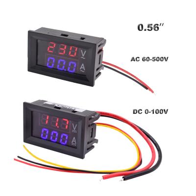 China Plastic 0.56 Mini Dual Digital LED Display AC DC Current Voltage Volt Amp Speed Meter Tester Panel Voltmeter Ammeter 50A 100A Ampermeter for sale