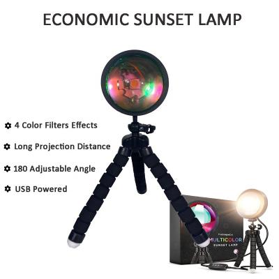 China Color could be choiced Logo Modern Photography Colorful Customized USB Powered Sunset Projection Lamp, Table Rainbow Sunset Lamp for sale