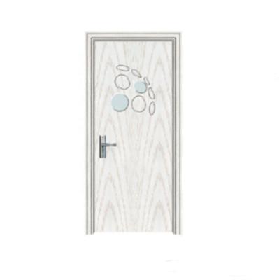 China Customized Colors Eco-friendly Class Interior PVC Wooden Doors Single Soundproof PVC Glass Door For Bedroom Bathroom for sale