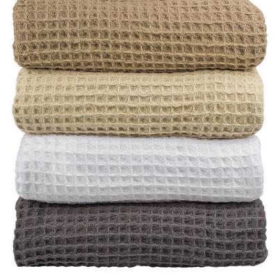 China Professional super soft 100% home honeycomb cotton waffle blanket anti-pilling cheap price high quality wholesale for sale