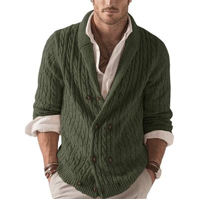 China Anti-wrinkle Men's sweater 2022 autumn and winter new solid color knitted jacket large size men's cardigan for sale