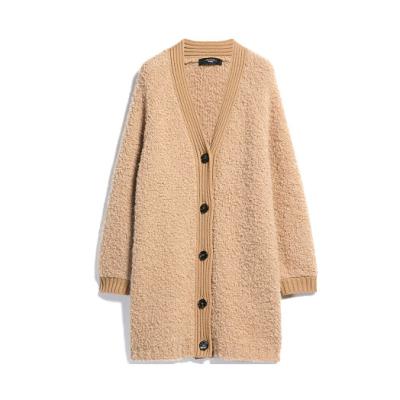 China Anti-wrinkle New autumn/winter alpaca wool blend knit alpaca long sleeve cardigan for sale