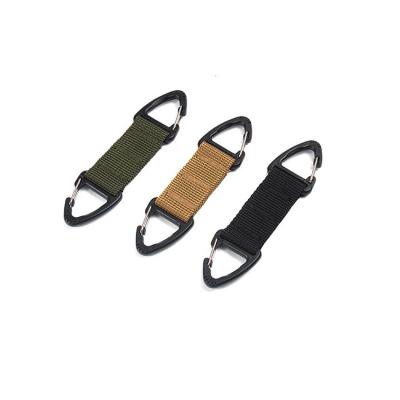 China Outdoor Tactical Key Chain Triangle Sling Buckle Factory Customized Stainless Steel Double Quick Release Lock Ring for sale