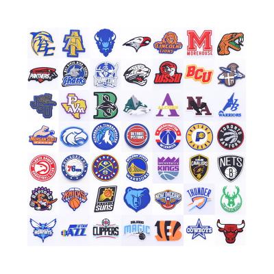 China Custom Clog Charm Logo Sports Team PVC CROC Shoe Charms For Croc Clog Shoes Decoration Custom CROC Charms For Basketball Team Wholesale for sale