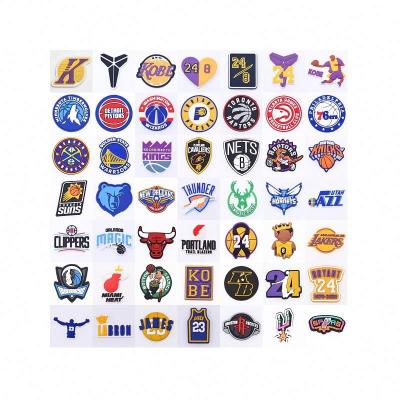 China Logo Sports Team Washable Custom PVC CROC Shoe Charms for Croc Clogs Custom CROC Shoes Decoration Charm for Basketball Team Wholesale for sale