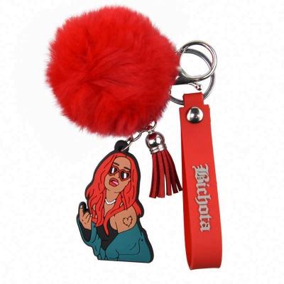 China 2022 Pepper Spray Keychain High Quality Pom Pom Keychain Newest Promotion Gift Bad Bunny Souvenir Designs for sale